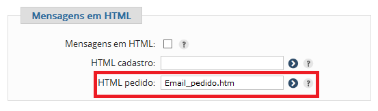 Mensagens em HTML