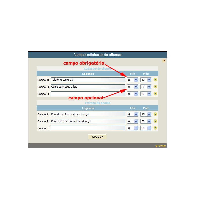 FC 8399 :: Como cadastrar campos adicionais no cadastro de clientes e dados de entrega?